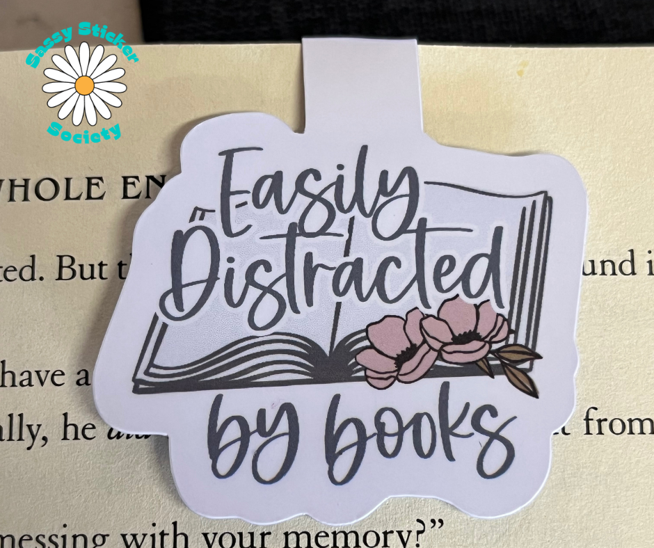 Easily Distracted By Books Magnetic Bookmark