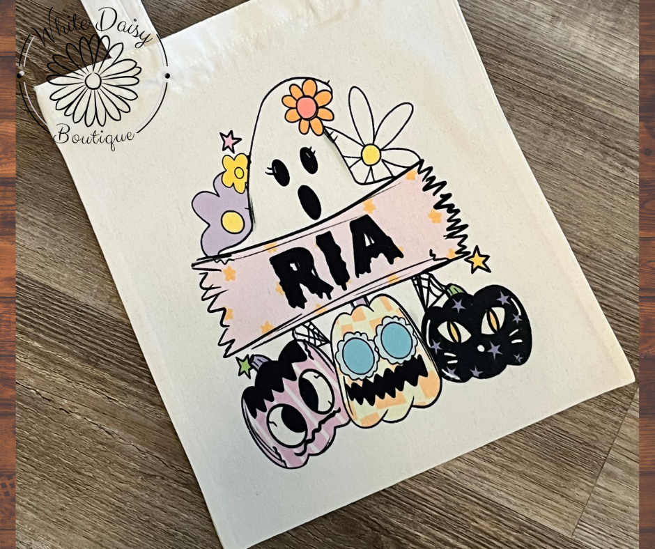 Halloween Bag - Retro Ghost/Personalized Sign