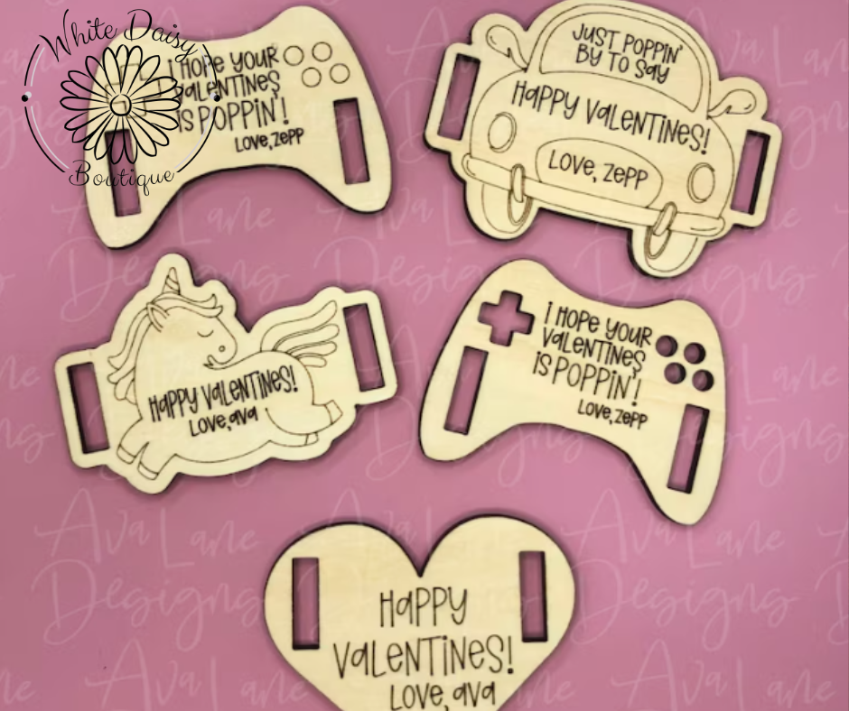Personalized Pop It Bracelet Valentine's Day Cards