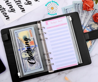 Holographic Pink Personalized Budget Binder